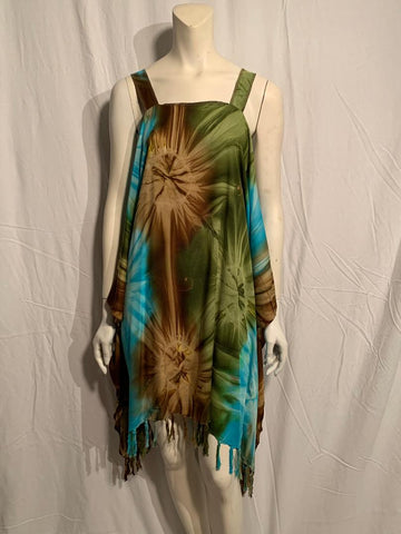 Tie Dye Turquoise, Green, Brown